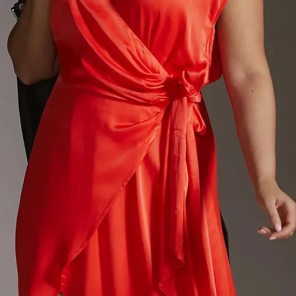 Anthropologie Maeve Open-Back Wrap Midi Dress - Picture 11 of 14